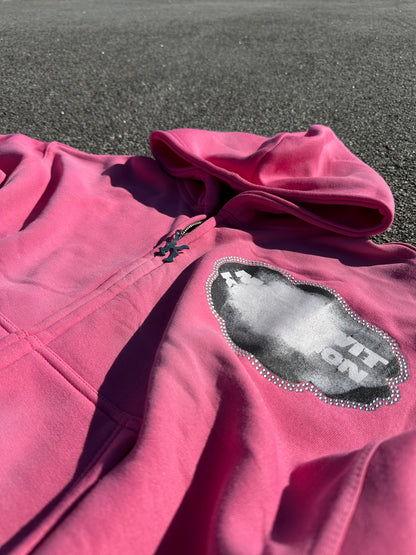 “Made Wit Kommotion” Rhinestone Zip-Up