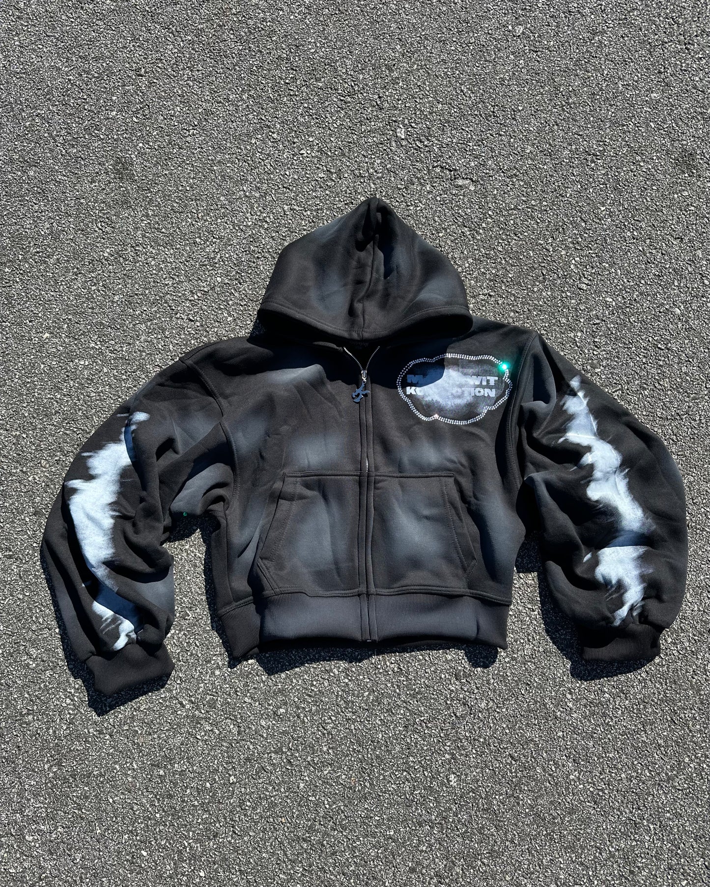 “Made Wit Kommotion” Rhinestone Zip-Up
