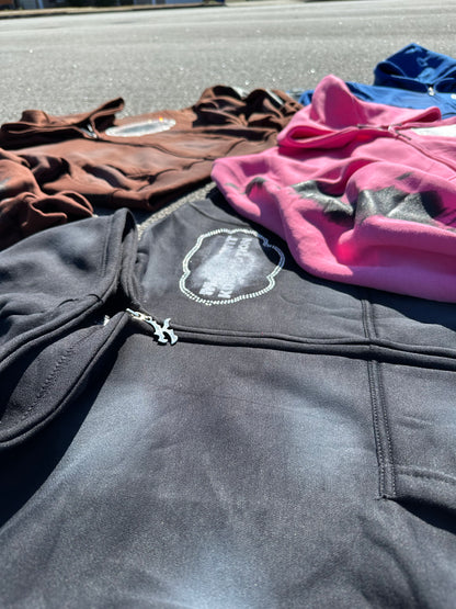“Made Wit Kommotion” Rhinestone Zip-Up