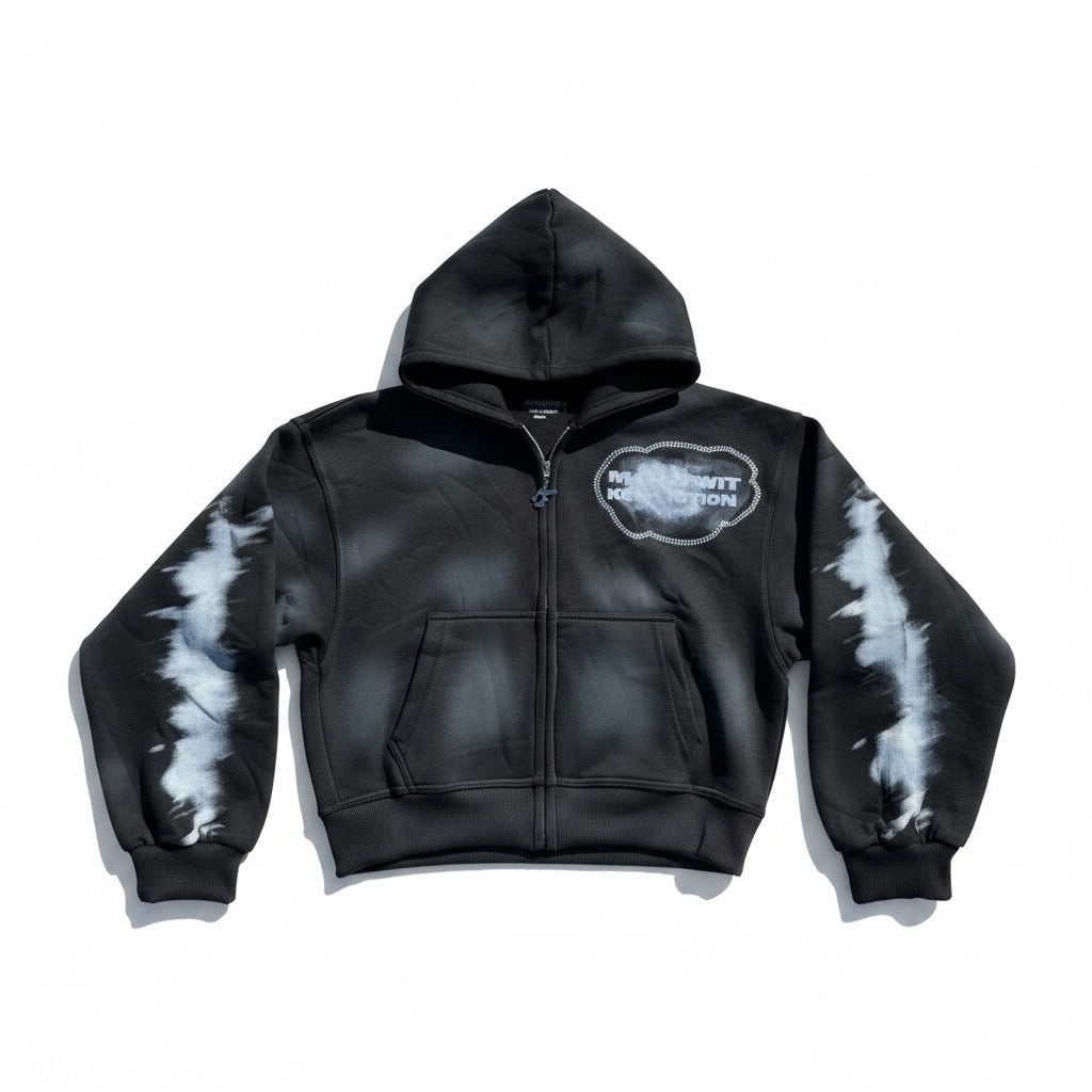 “Made Wit Kommotion” Rhinestone Zip-Up