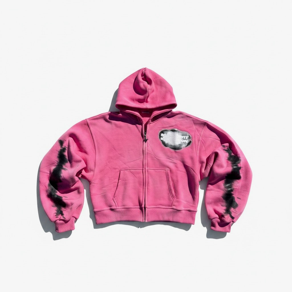 “Made Wit Kommotion” Rhinestone Zip-Up